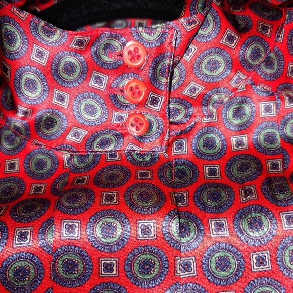 Nordstrom Silk Blouse Self Tie Long Sleeves Covered Button Down Placket - Picture 5 of 12